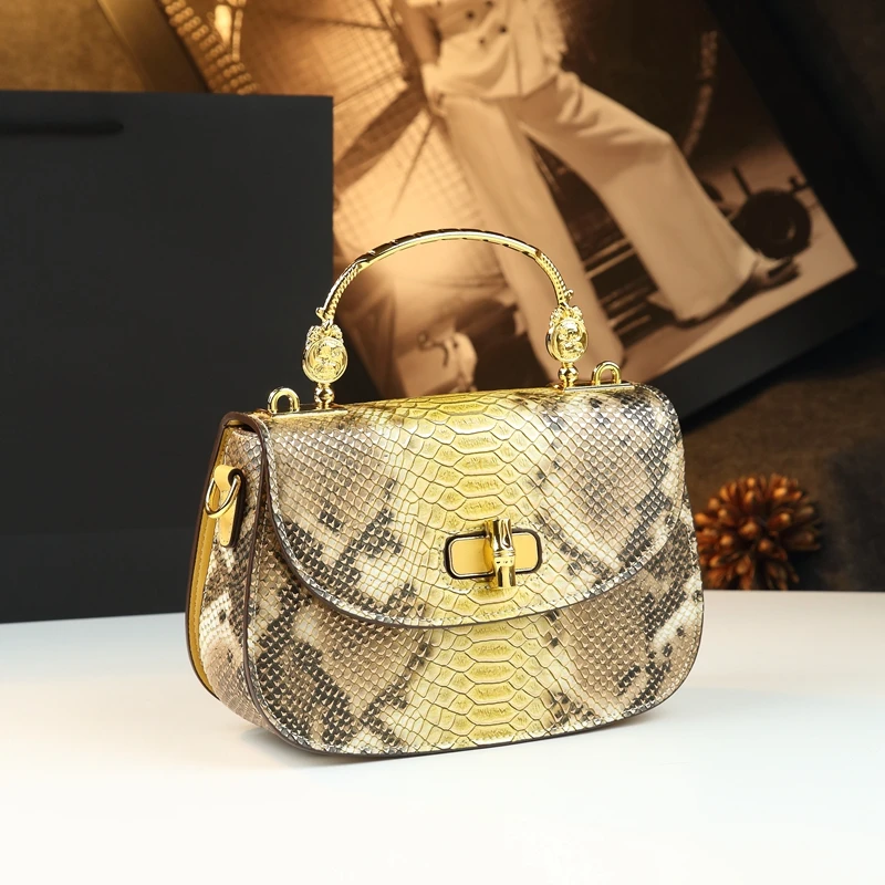 

Serpentine Leather Women Handbags 2025 New Fashion Retro Wide Shoulder Strap Saddle Bag Design Small Shoulder Messenger Bags