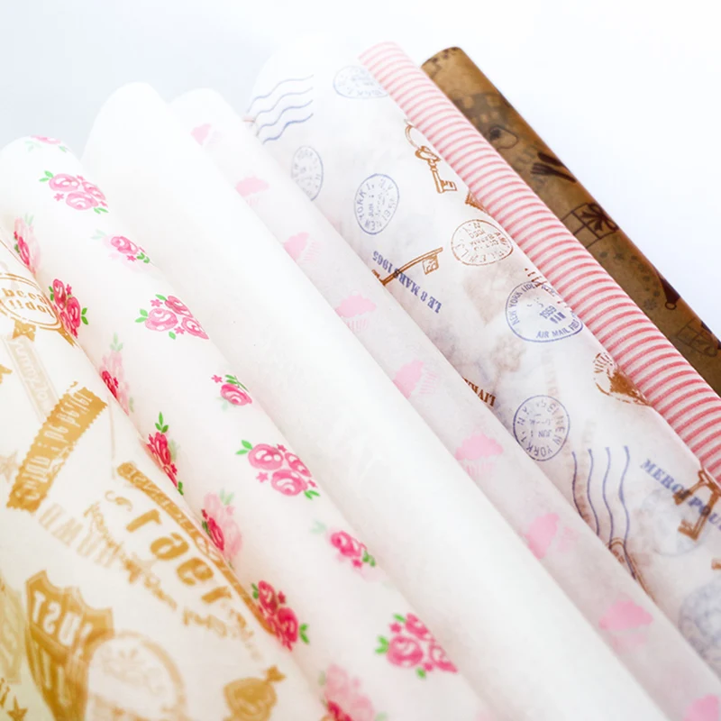 50Pcs/Lot Wax Paper Food Grade Grease Paper Food Wrappers Wrapping Paper For Bread Candy Cake Burger Fries Oilpaper Baking Tools image 4
