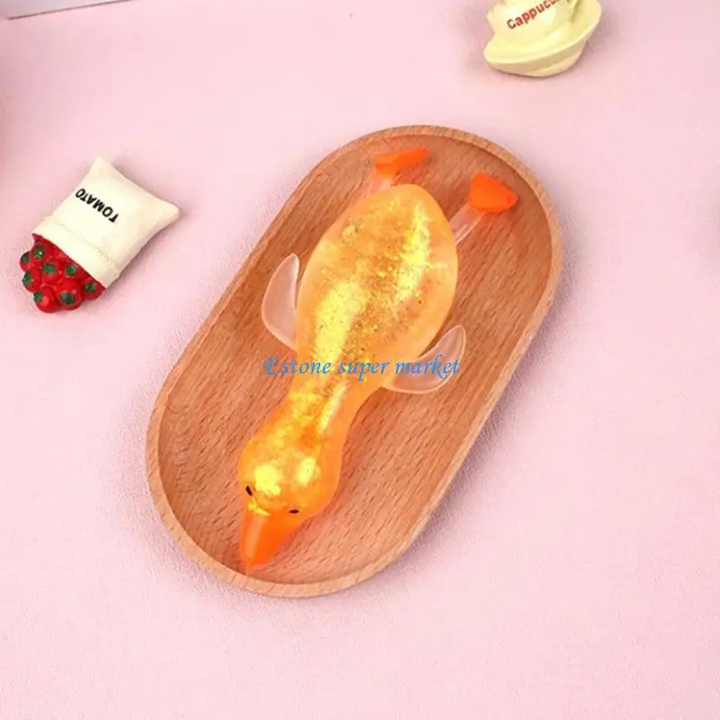 090B Glitters Powder Squeeze Duck Stress Reliever Toy for Student Adult Mood Soothing