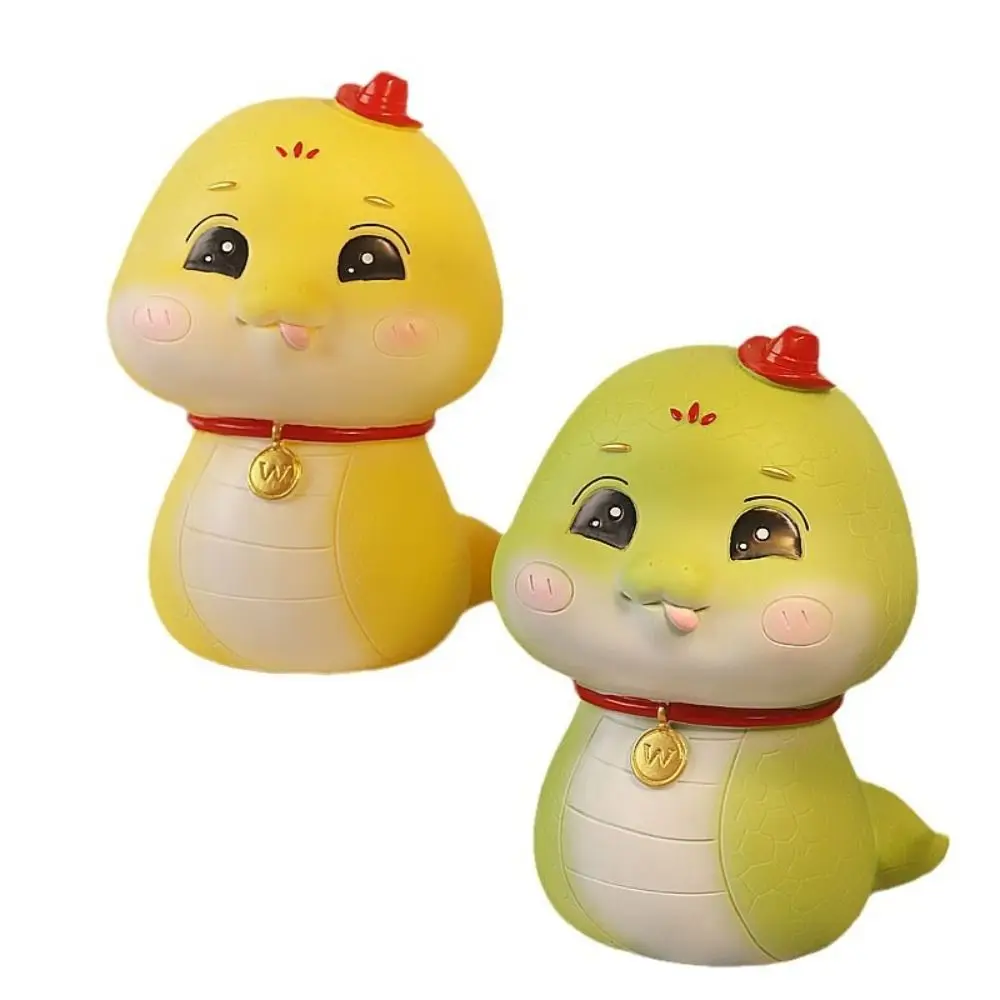 

New Green Yellow Snake Piggy Bank Cartoon Large Capacity Coin Storage Box Save Money Box Home Decor