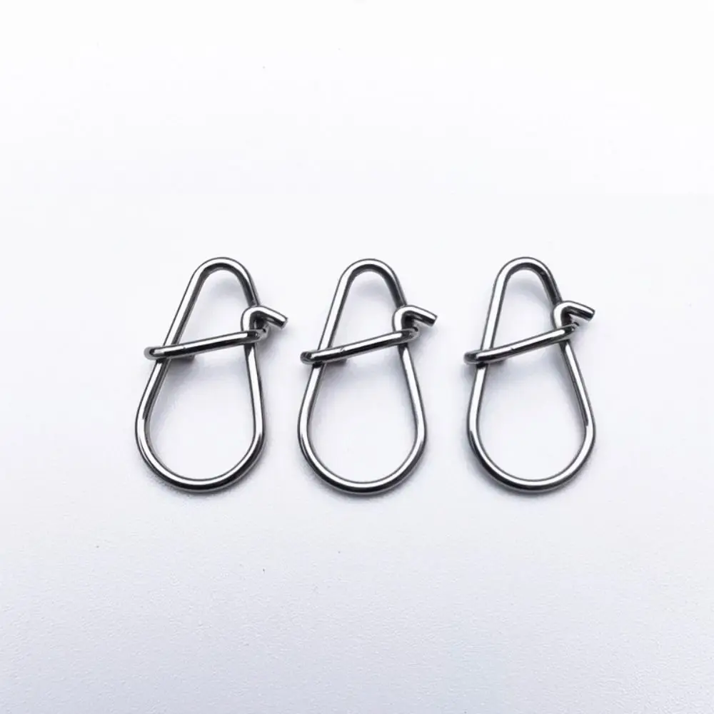 100PCS New Stainless Steel Fishing Hanging Snap Silver Oval Split Rings Fast Lock