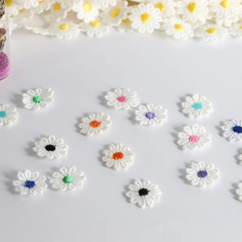 30Yards Daisy Flower Embroidered Water soluble Lace Fabric DIY Garment Accessories Lace Trim Sewing Craft 18mm Wide