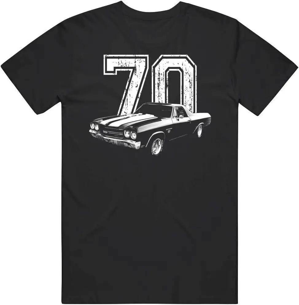 1970  El Camino Front Three Qrter View with Year T Shirt Anime Graphic T-shirts for Men Clothing Women Tees Y2K tops Unisex Summ