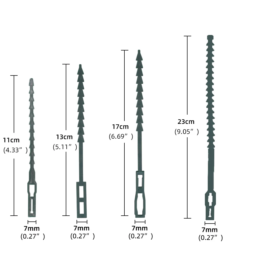 11/13/17/23cm Adjustable Plastic Plant Cable Ties Reusable Shrub Fastener for Garden Tree Climbing Support Vine Tomato Stem Clip