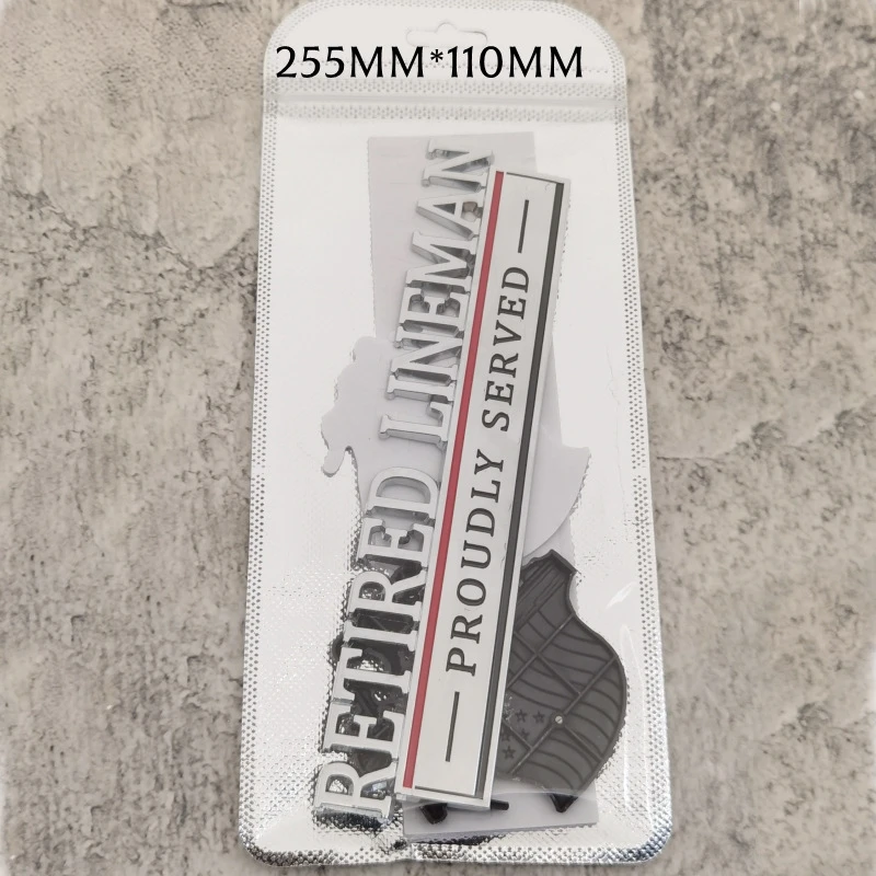 3D Metal Retired Lineman Car Emblem, 