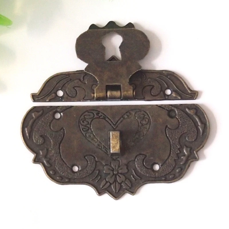 Mini Bronze Vintage Lock Mini Love Antique Lock Padlock with for Key Notebook Stationery Accessories Padlock