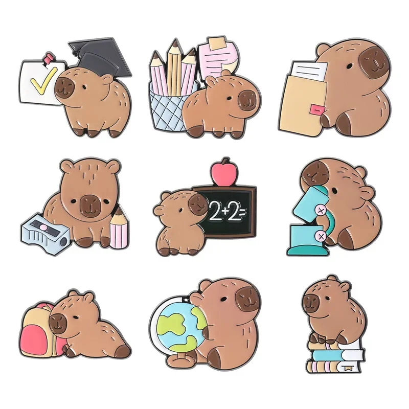 Pines Cartoon New Cute Dolphin Style Brush Creative Science Mathematical Chemical Accessories Badge Lapel Pins Women's Brooch