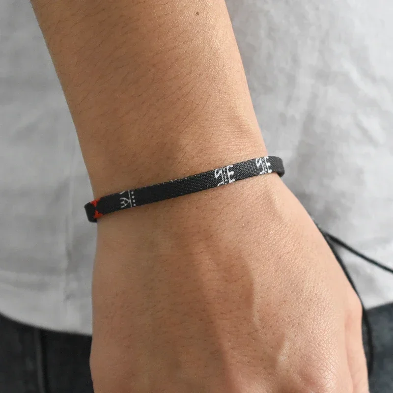 العربية وشاح نمط المنسوجة سوار للنساء الرجال اليدوية العرقية موجة نقطة الملونة أساور مطوية زوجين موضة مجوهرات الصيف