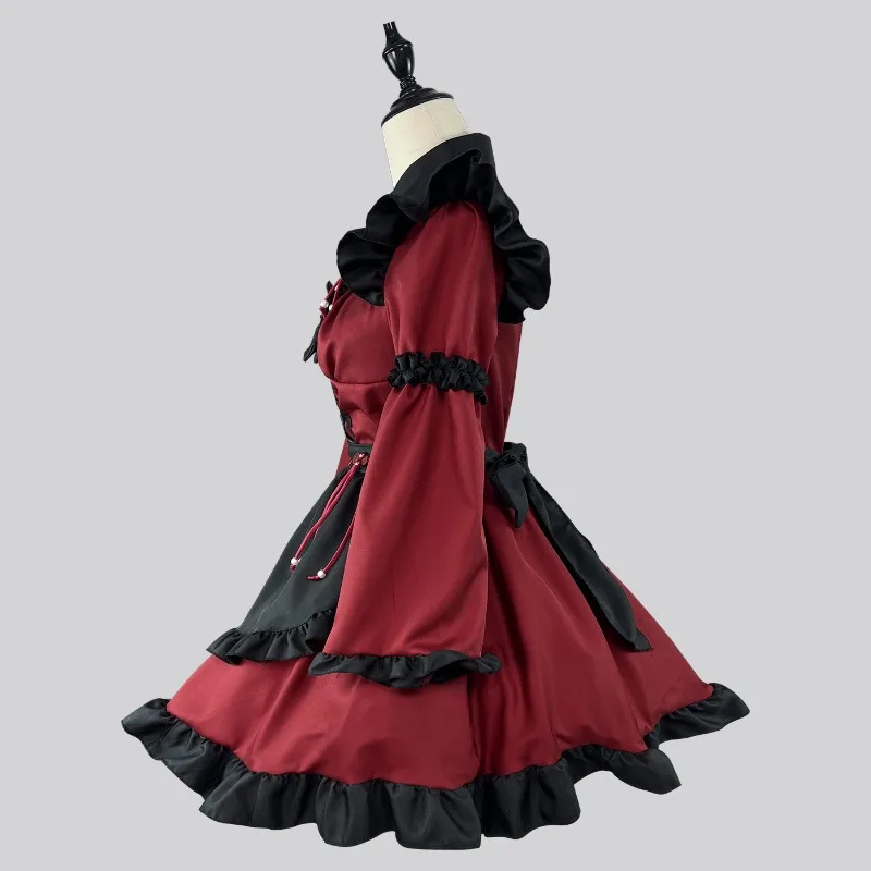 Robe de femme de chambre gothique Lolita pour filles, costume de cosplay Little SAFAnime, robe de femme de chambre rouge, olympiques de fête tendance, S -5XL