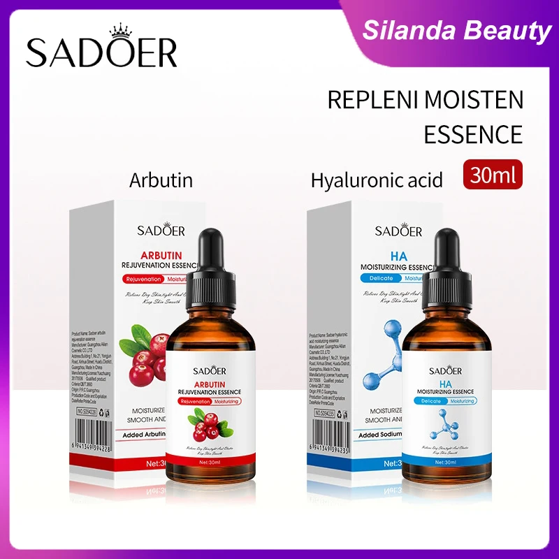 Silanda Beauty Arbutin Hyaluronic Acid Face Essence Anti-aging Moisturizing Nourishing Brightening Skin Facial Serum 30ml/Bottle