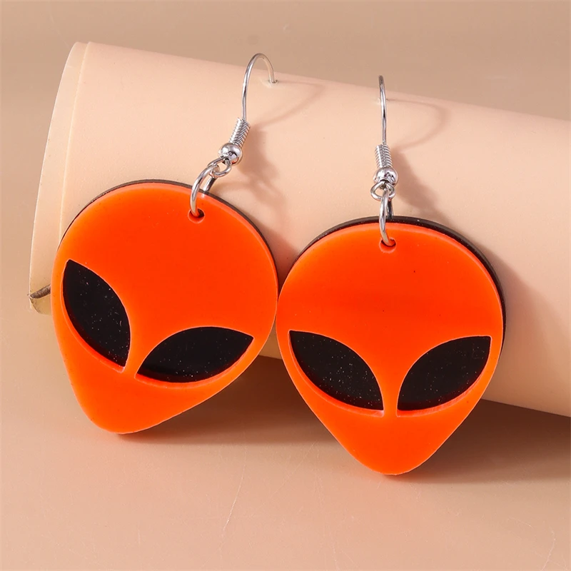 Cartoon-Alien-Tropfenohrringe für Frauen, lustige geometrische baumelnde Ohrringe für Mädchen, Party, Urlaub, Schmuck, Geschenke – Detail 3