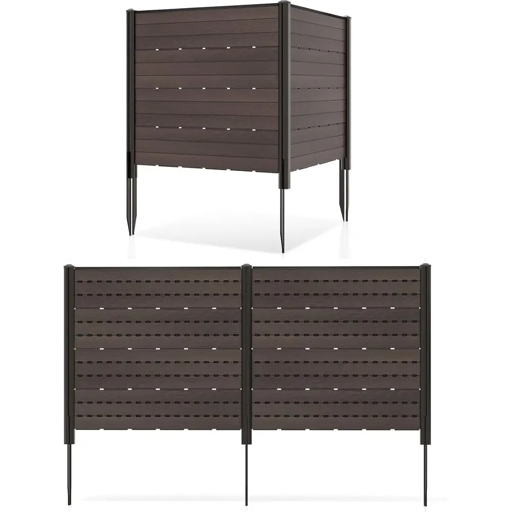 

Наружный экран конфиденциальности: 4-панельный забор для переменного тока, 48 Вт x 45 ч, с корпусом для мусора из HDPE, подходит для сада, патио, лужайки и бассейна.