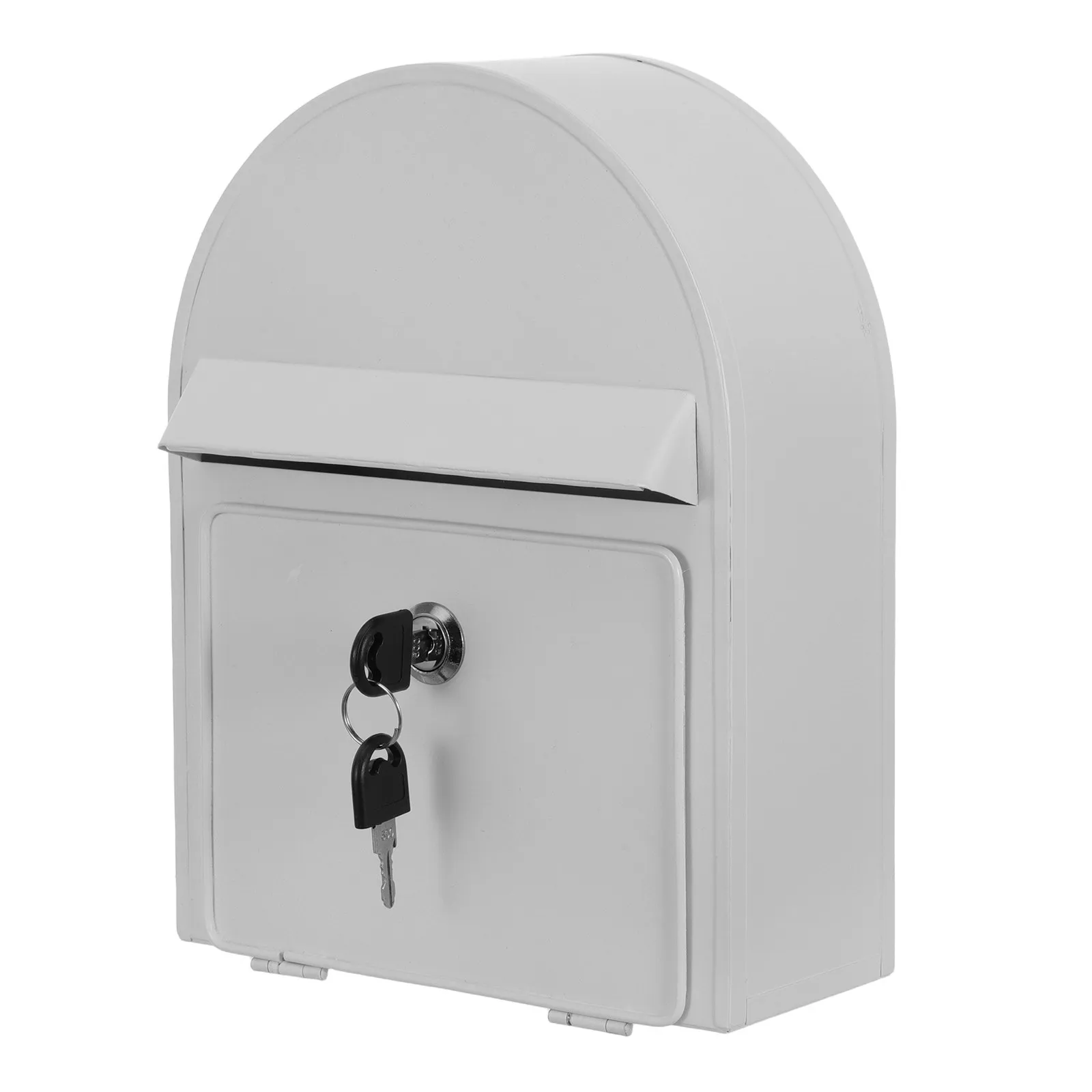

Vintage Wall Mount Mailbox White Tin Metal 10x7.7x3.3in Retro Decorative Outdoor Letter Box Small Wall Mounted Mailbox