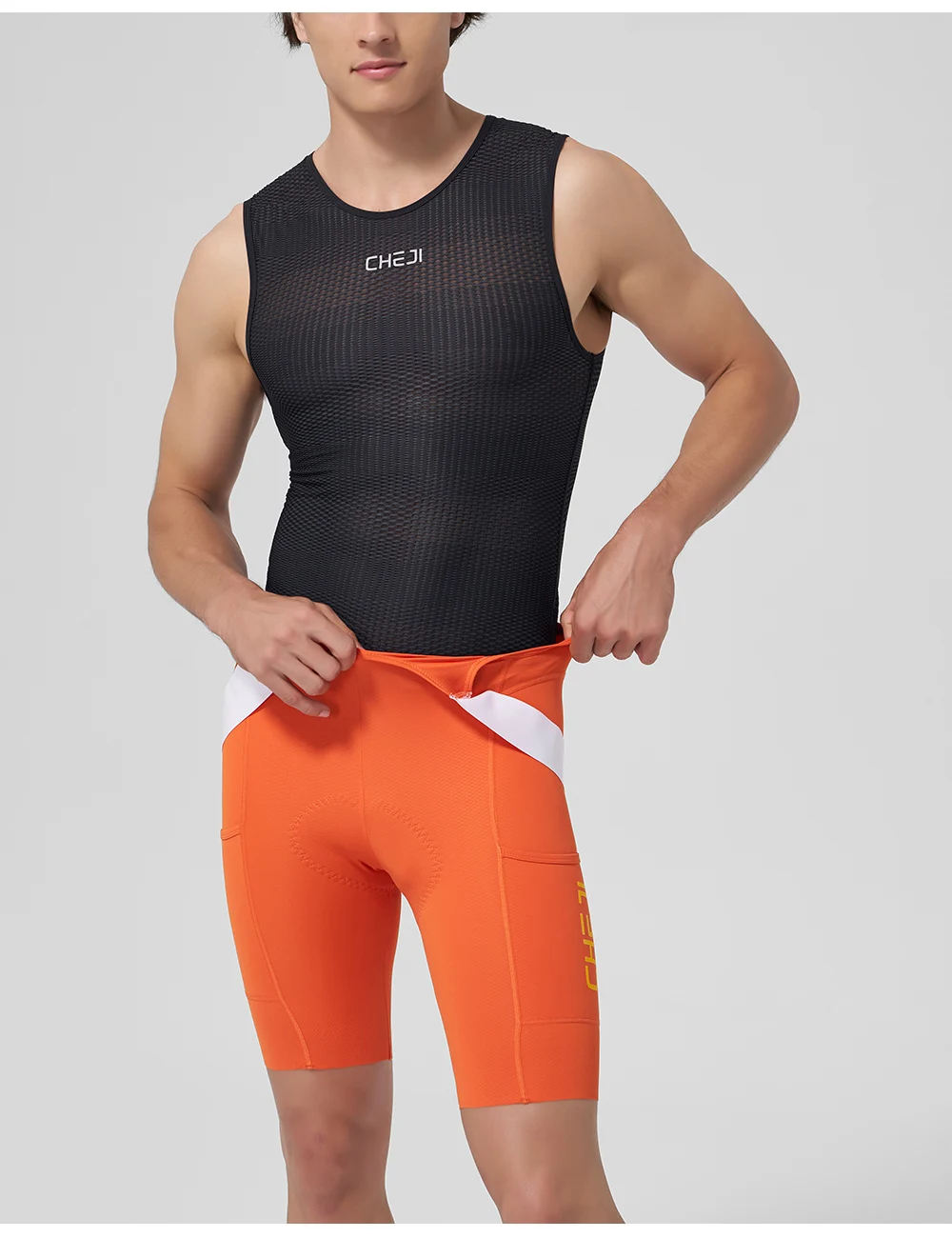 Cheji Herren-Radlerhose mit Trägern – Detail 20