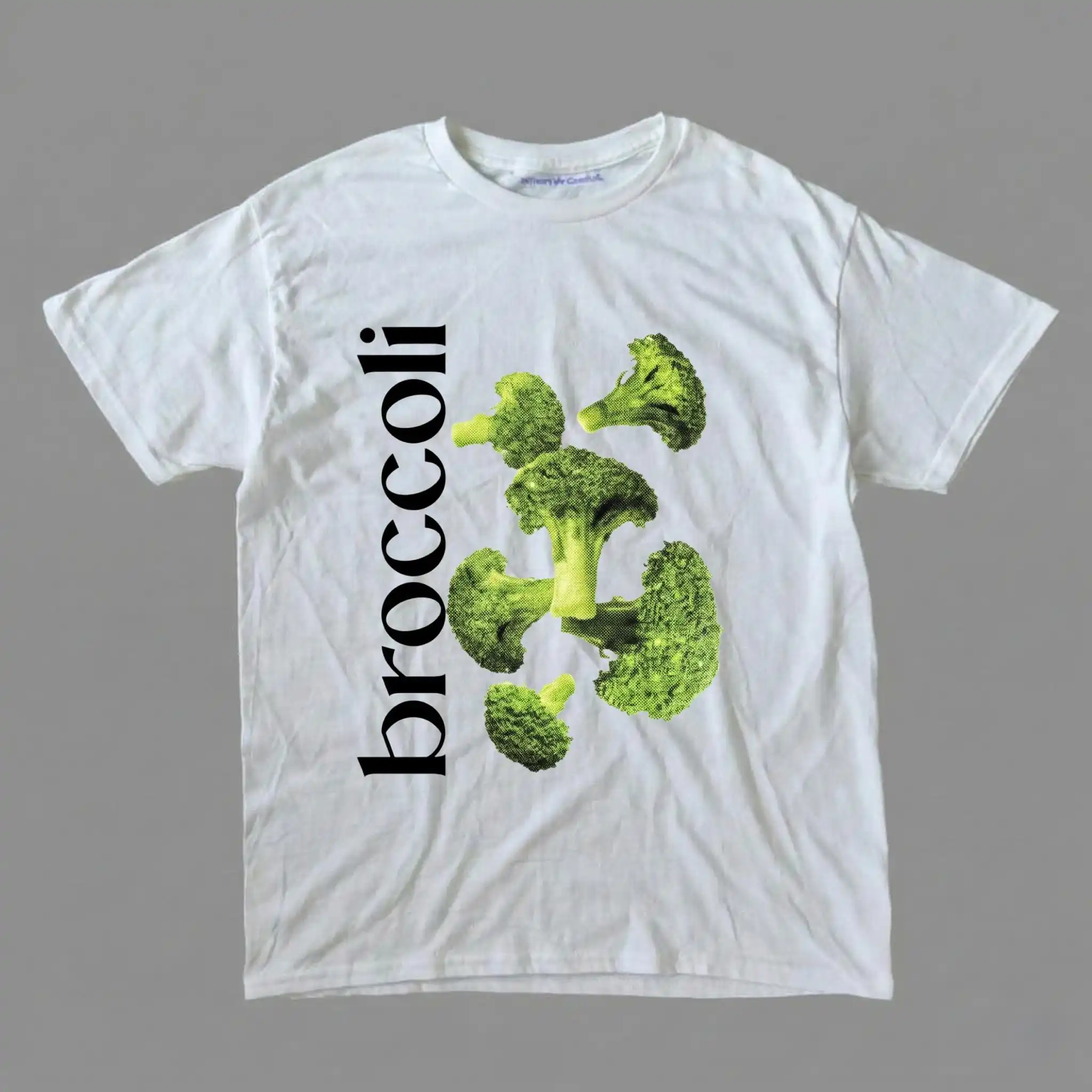 Broccoli Shirt Vintage Vegetable Tee Vegan Clothing Foodie Gift Healthy Eating Graphic Top Typography Aesthetic T-Shirt