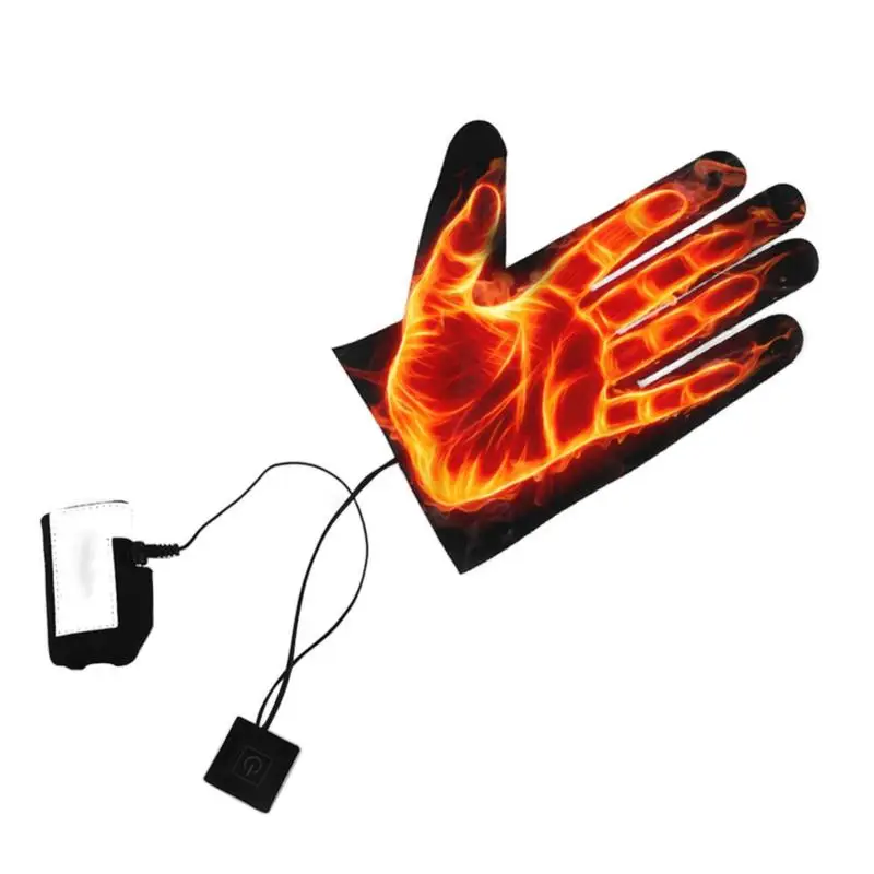 Guantes calefactados USB, almohadilla calefactora de cinco dedos, lámina calefactora eléctrica para pesca y caza, Invierno