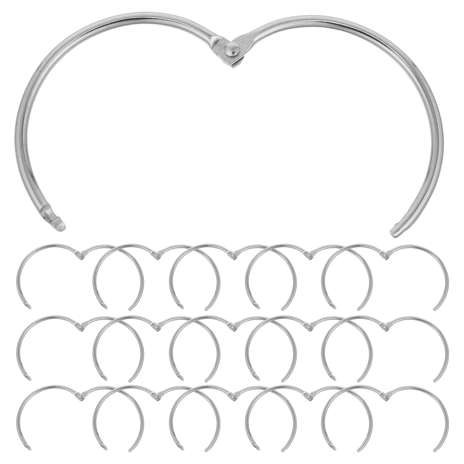 

20Pcs Metal Binder Rings Openable Fastener for Flashcards Documents Office Supplies Craft DIY Projects Rings for Paper Binding