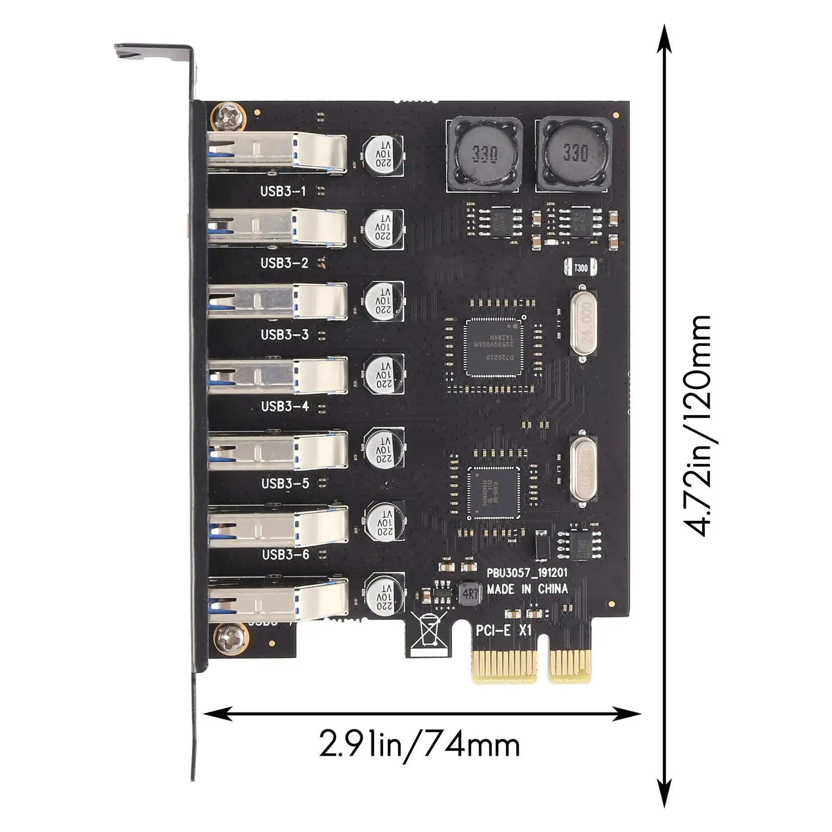 

Адаптер карты расширения USB 3.0 PCI-E, 7-портовый адаптер-концентратор USB 3.0, внешний удлинитель PCI-E, карта PCI Express для настольного компьютера