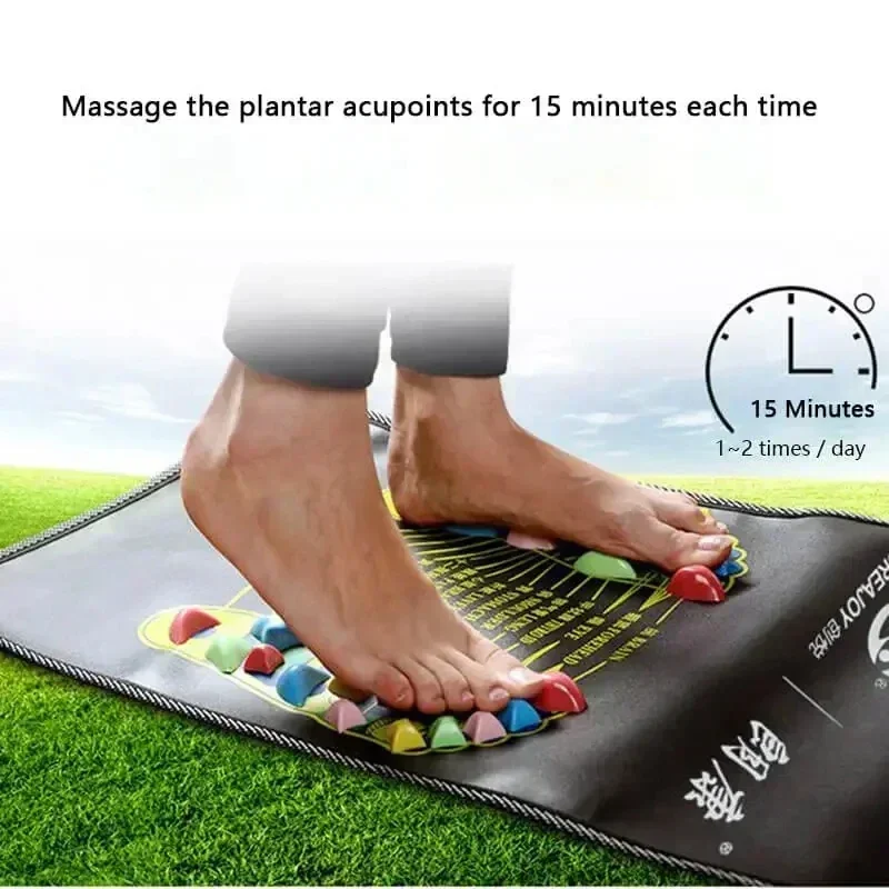 Foot Massage Mat Healthy Acupuncture Foot Mat Reflexology Walk Stone Leg Pad Pain Relief Healthcare Acupressure Mat Massageador