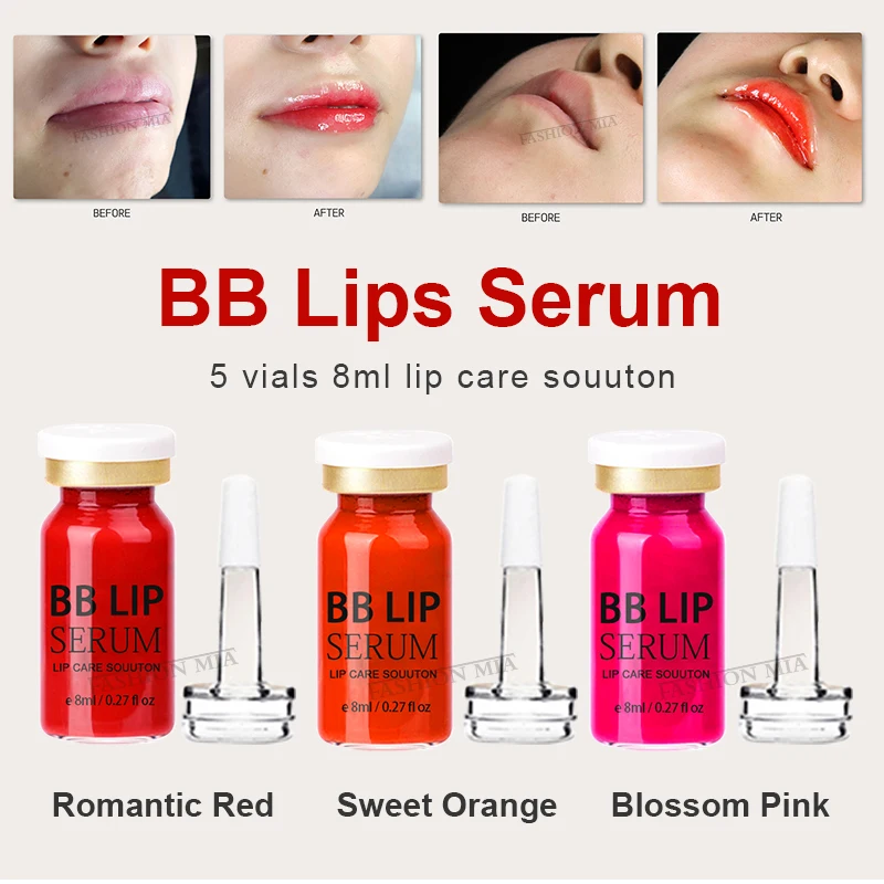 8ml BB Lippen Glow Serum Ampulle Starter Kit Lip Gloss Korean BB Creme Pigment für Lip Färbung Feuchtigkeitsspendende Mikronadel behandlung