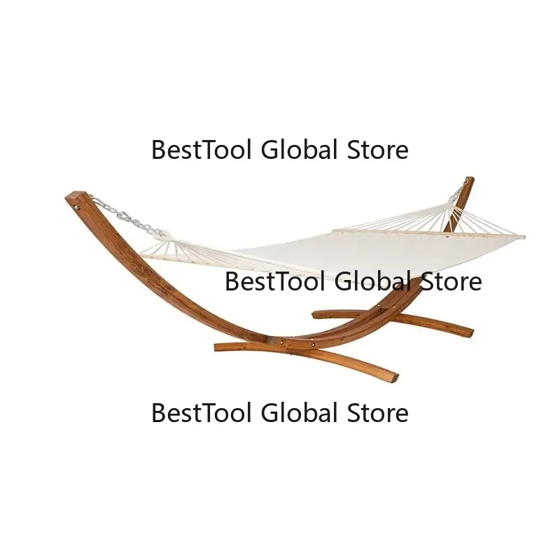 Outdoor Outdoor Solid Wood Canvas Hammock Outdoor Garden Patio Leisure Swing Balcony Home Cradle Hanging Basket