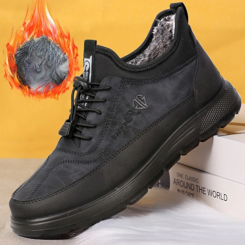 Winter Men's Snow Boots Warm Cotton Shoes Cold Proof Comfortable Ankle Boots Non-slip Slip on Sneakers Soft Waterproof Men Boots