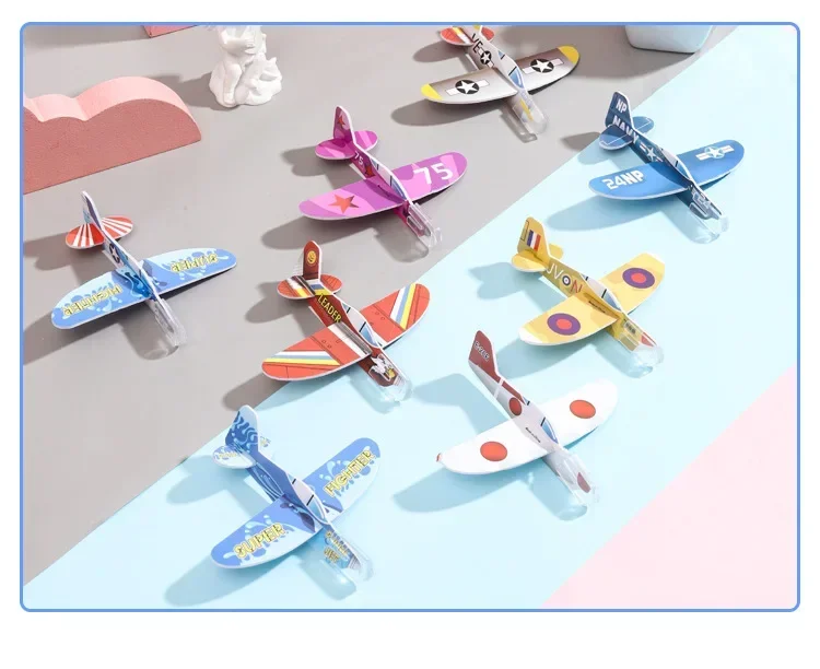 20-100 Pcs/Bag Gliders Planes Foam Assemble Airplane Toys Kids Birthday Gifts Party Favors Children School Prizes Goodie Fillers