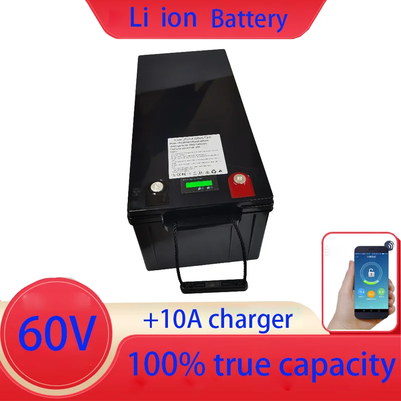 

waterproof 60V 150Ah lithium battery 60V 150AH li ion battery With BMS for 6000W scooter AGV demo Go Cart bike +10A charger