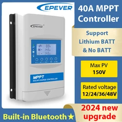 40A EPEVER MPPT Solar Charge Controller Built In Bluetooth XTRA4415N G3 BLE Regulator Support 12/24/36/48V Lithium Battery