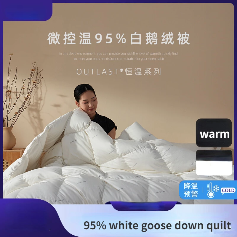 

95% White Goose Down Quilt Temperature Controlled Duvet Winter Quilt Spring Quilts Thickened Quilt Core Bedding Comforter