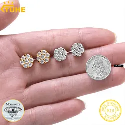 Classic Round Unisex Moissanite Earring For Women Sterling Silver 925 Earrings Men's Fashion Hip Hop Jewelry