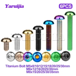 Yaruijia Titanium Bolt M5/M6/M8x8/10/12/15/16/18/20/25/30/35mm Allen Key Head Screws for Motorcycle Car Aeromodelling Refit
