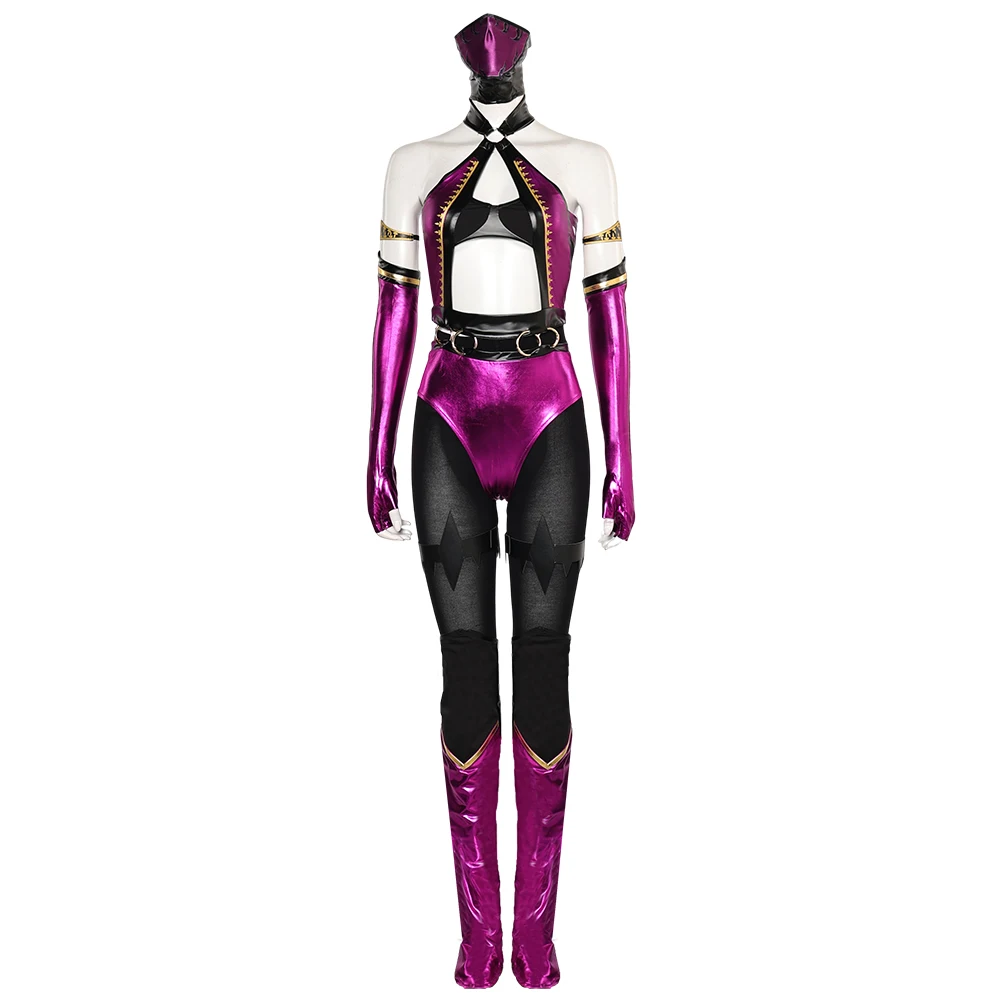 Mileena Cosplay Mortal Kombat Costume Fantasia Disguise Adult Women Uniform Set Mask Roleplay Outfit Halloween Carnival Suit