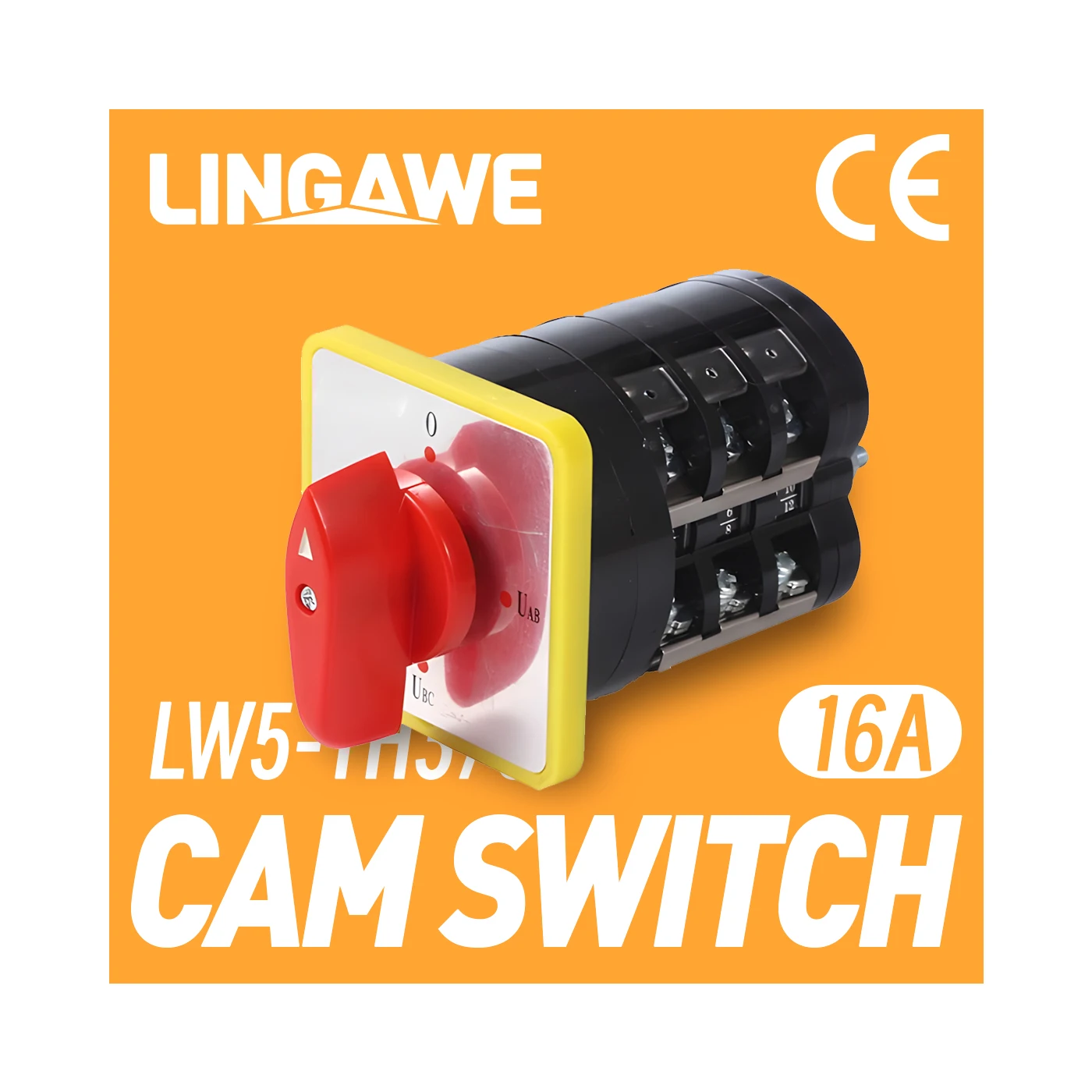 

LW5-YH3/3 Universal Rotary Cam Changeover Switch 4 Position 3 Poles 16A For Electric Motor Control And Voltage Conversion