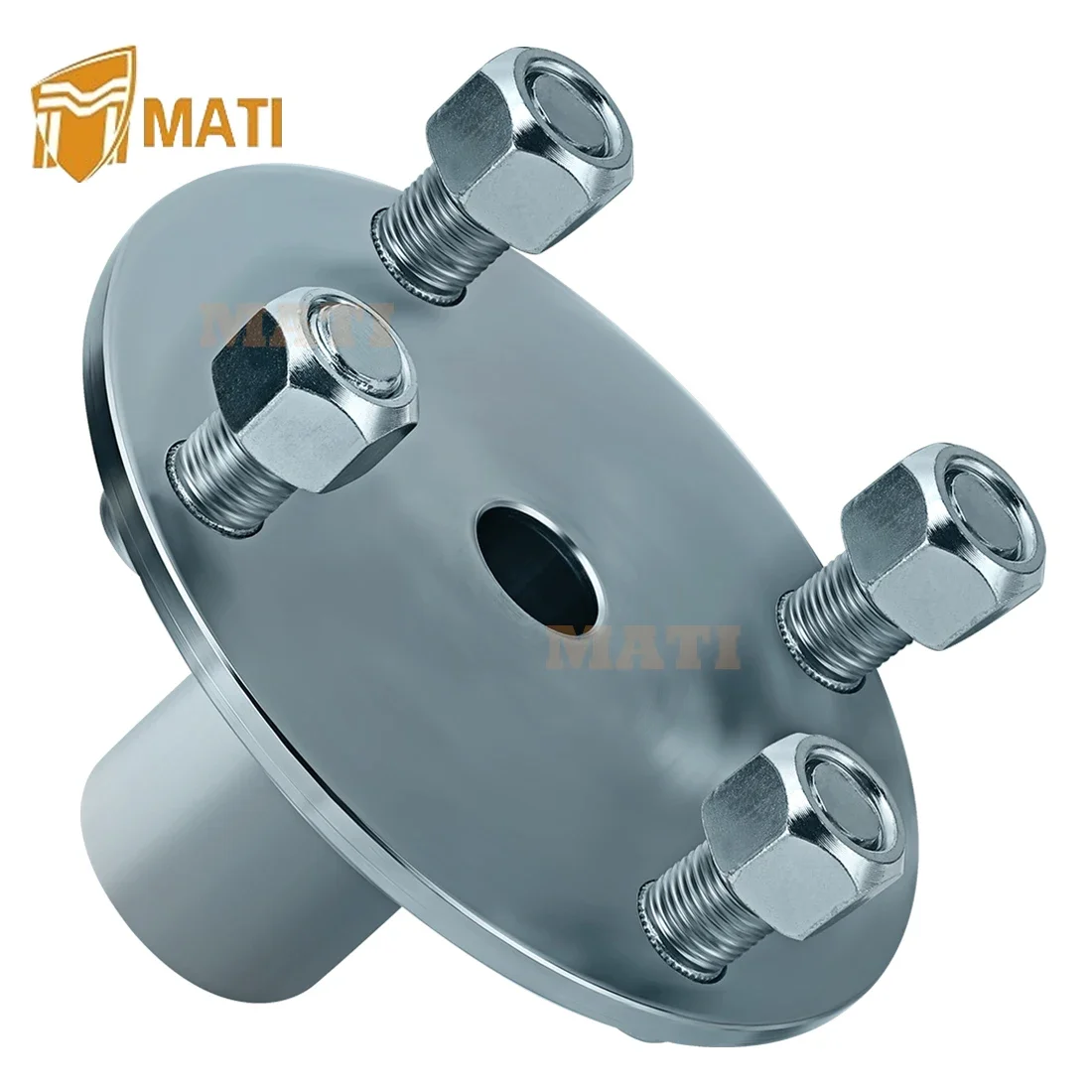 4-inch x 4-inch go kart straight axle wheel hub with 1 inch to 3/4 inch pressure reduction suitable for Gokart, Quad, all terrai