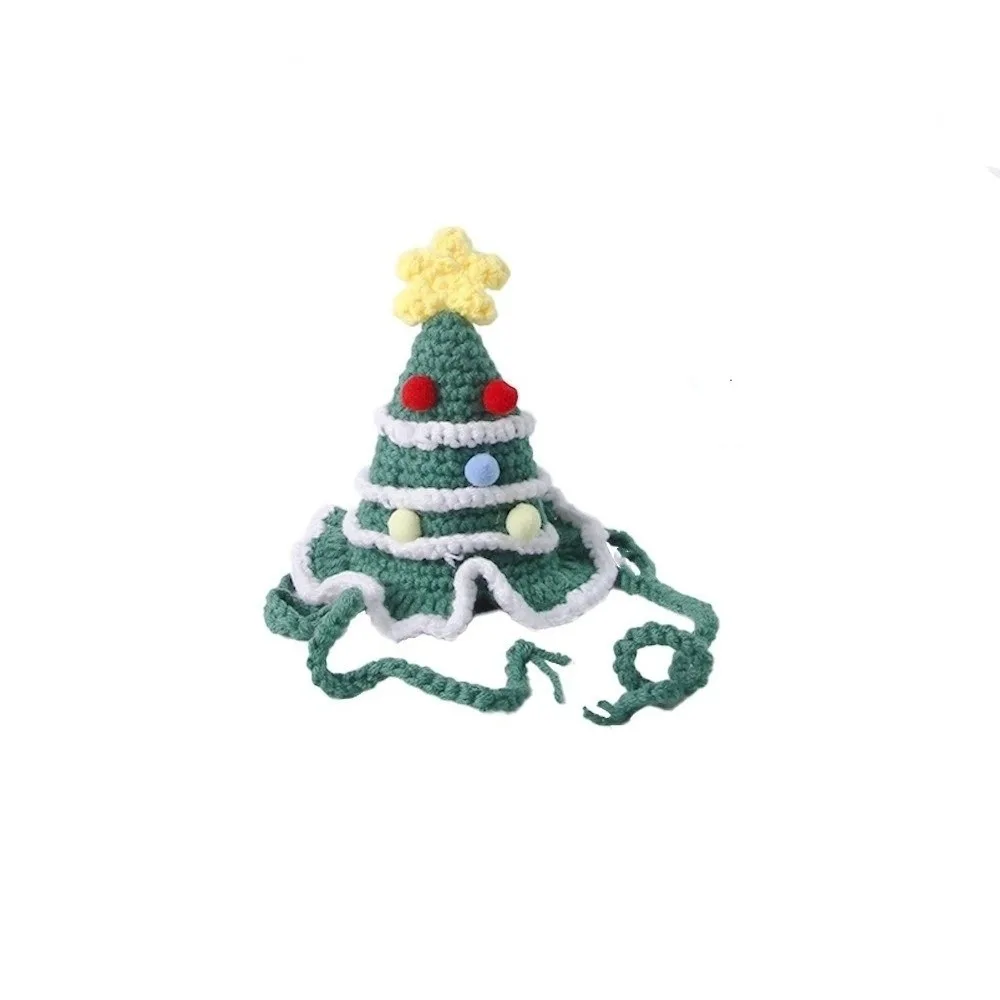 

Pet Costume Cute Pet Christmas Hats Comfortable Soft Cat Knitted Hat Handmade Dog Christmas Tree Hat Pet Photography