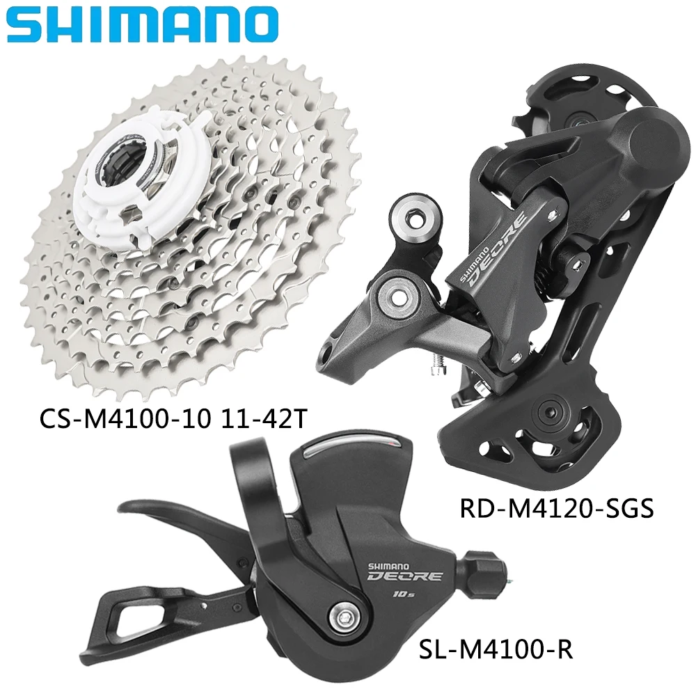 SHIMANO M4100 1X10 Speed Shifting Lever Clamp Band RD-M4120-SGS Rear Derailleur CS-M4100-10 11-42T/46T Cassette for MTB Bike