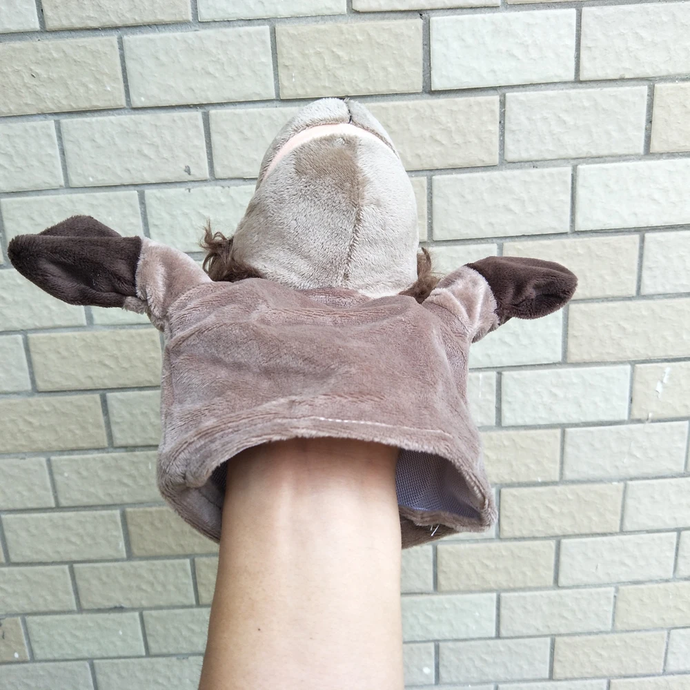Weiches gefülltes Geschenk, grauer Wolf, Handpuppe, Kleinkind-Plüschtier für Kinder, gefülltes Geschenk