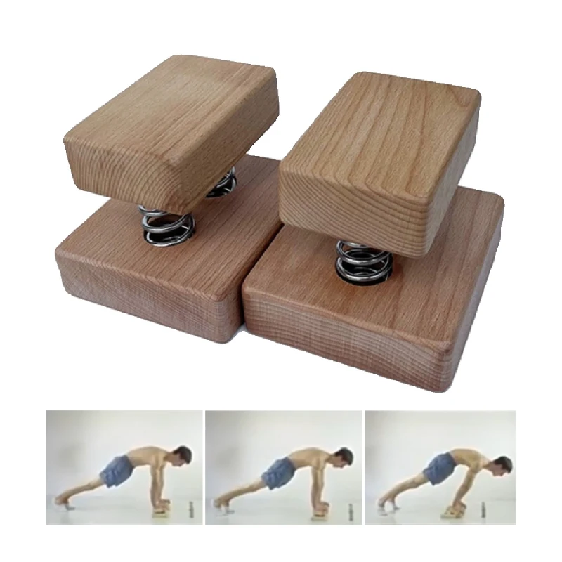 Wood Push Up Stand for Advanced Training Plank Support Handstands Wrist Arm Strength Exercise Fitness Home Gym Equipment