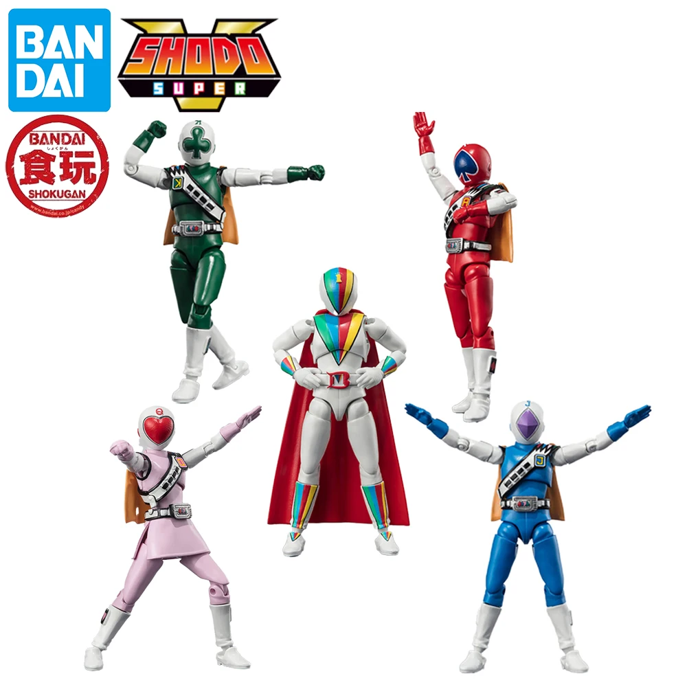 

Original Bandai Shokugan: Shodo Super J.A.K.Q. Dengekitai Limited Edition Candy Toys Set Action Figures Collectible Model Toys