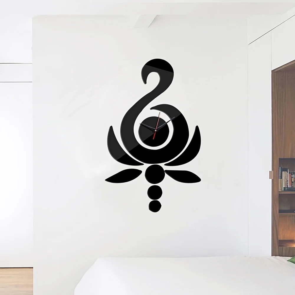 1PC Wall clock swan vintage acrylic mirror wall stickers Living room decorative painting environmental protection mirror sticker