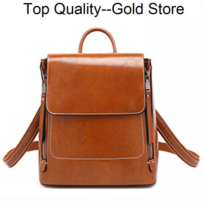 

Genuine Leather Female Backpack Knapsack Shoulder School Book Bag Girl Women Daypack Cross body Bags Rucksack