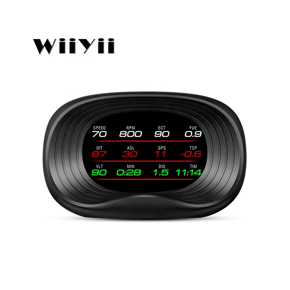 

P20 Car Electronic HUD Head Up Display 3.5 Inch LCD Speedometer Multi-function Navigation Speed Projector Display Alarm