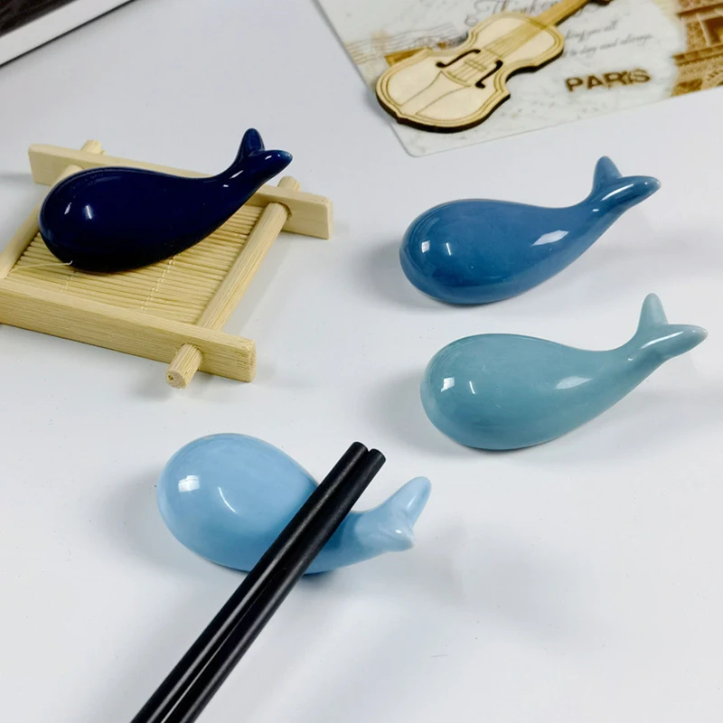 

Dolphin Whale Design Ceramic Chopsticks Holder Chopsticks Rest Chinese Style Home Hotel Decor Cute Kitchen Tableware Restaurant