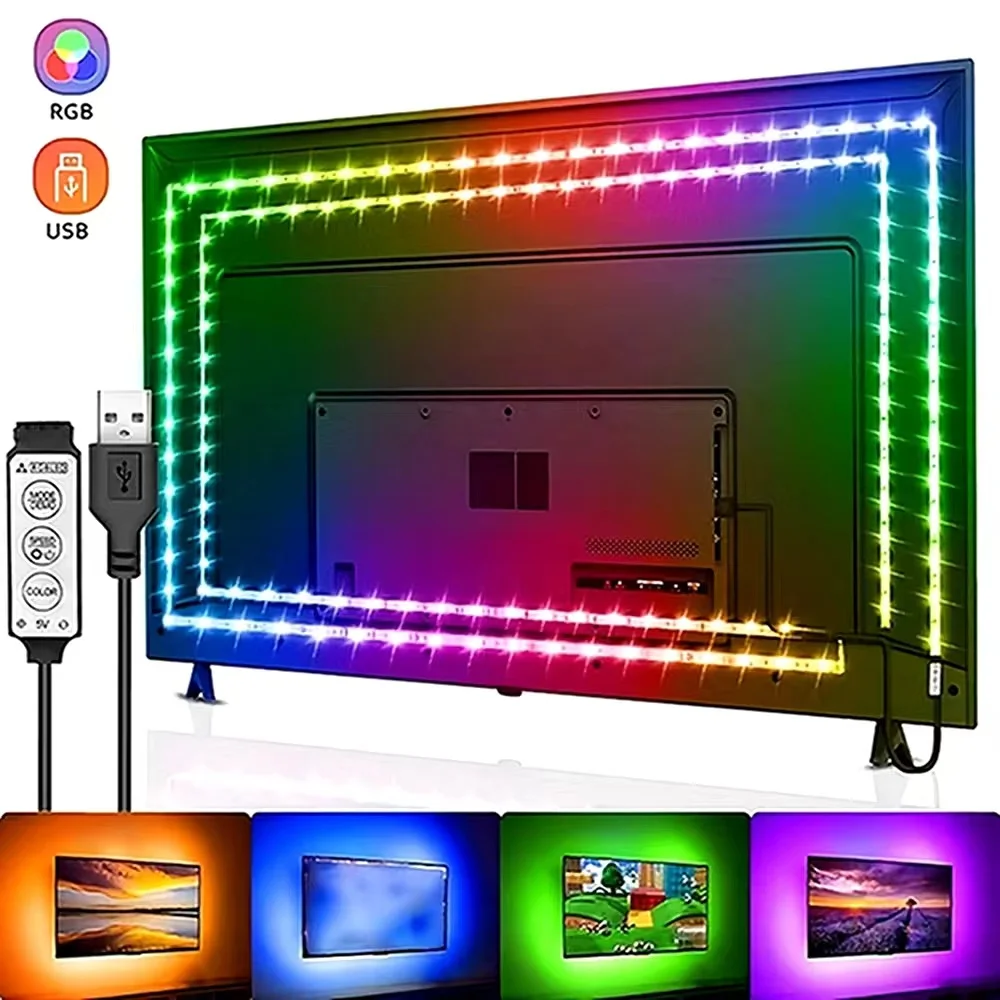 4-16ft Led Lights For Bedroom, LED Strip Lights With Remote Control RGB LED Strip, LED Lights For Room Home Party