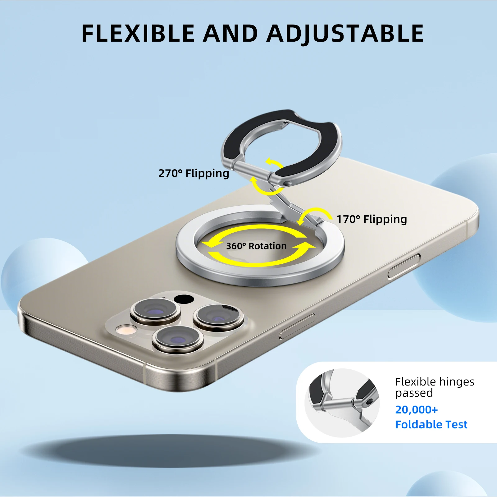 Soporte de teléfono magnético de doble cara para iPhone Android soporte de teléfono plegable con Magsafe para iPhone 16 15 14 13 12 HUAWEI Xiaomi