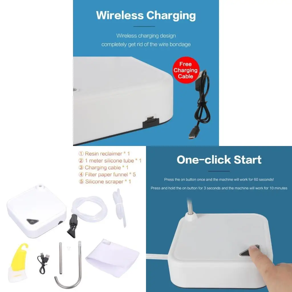 

462E Light Curing Resin Recycling Device Filtration Filter USB Charged for 3D Printer with Steel Filter Head