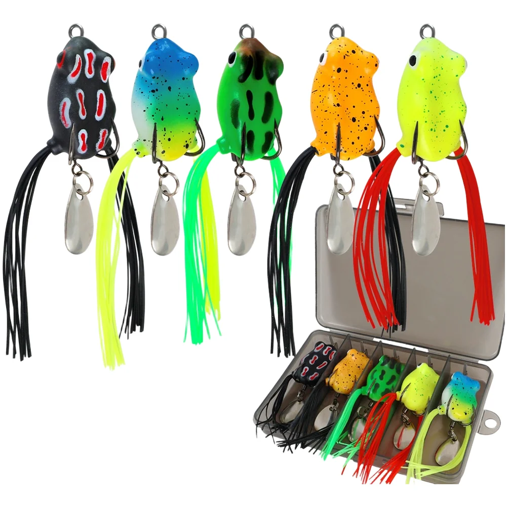 lot-de-5-leurres-flottants-en-silicone-souple-pour-amphibiens-avec-puce-sonore-lames-detachables-et-hamecons-robustes-en-acier-au-carbone-pour-le-black-bass