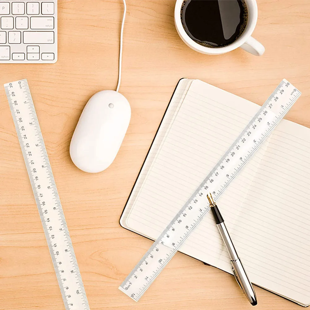 50pcs 30cm 2 8cm Wide Transparent Ruler Precise Measuring Tool Drafting Drawing Student Stationery Office Supply