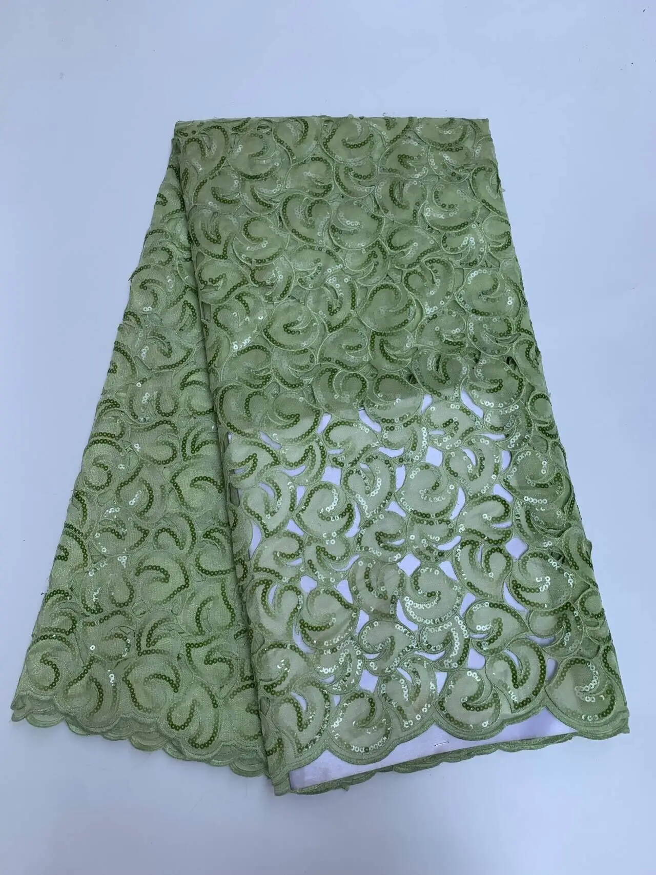 

African Nigerian Sequins Sewing Net Cloth,Tulle Lace Fabric, Prom Dresses Beads,Embroidery, High Quality, 5Yad , TY007, 2026